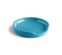 Zeal Circular Spoon Rest, Melamine Spoon Holder for Kitchen Worktops, Utensil Rest & Tea Bag Tidy Dish, 12cm (Aqua Blue)