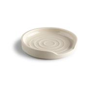 Zeal Circular Spoon Rest, Melamine Spoon Holder for Kitchen Worktops, Utensil Rest & Tea Bag Tidy Dish, 12cm (Cream)