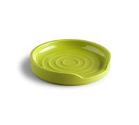 Zeal Circular Spoon Rest, Melamine Spoon Holder for Kitchen Worktops, Utensil Rest & Tea Bag Tidy Dish, 12cm (Lime Green)