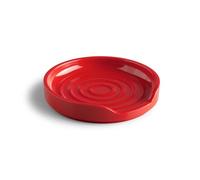 Zeal Circular Spoon Rest, Melamine Spoon Holder for Kitchen Worktops, Utensil Rest & Tea Bag Tidy Dish, 12cm (Red)