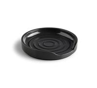 Zeal Circular Spoon Rest, Melamine Spoon Holder for Kitchen Worktops, Utensil Rest & Tea Bag Tidy Dish, 12cm (Dark Grey)