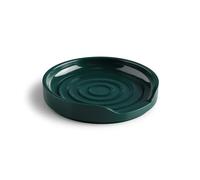 Zeal Circular Spoon Rest, Melamine Utensil Holder Rest, Tea Bag Tidy Dish, Durable Melamine, 12cm (Forest Green)