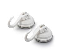 Zeal" Click and Secure Vacuum Suction Cup Hooks, White, Large