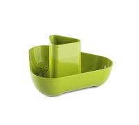Zeal Corner Sink Tidy Organiser, Compact Cutlery Utensil Drainer Caddy Rack, Lime Green