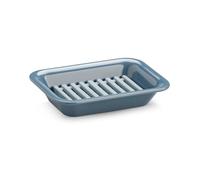 Zeal Draining Soap Dish, Melamine Soap Holder with Removable Silicone Rack, Self Draining Soap Tray for Bathroom, Kitchen & Utility Room (Provence Blue)