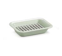 Zeal Draining Soap Dish, Melamine Soap Holder with Removable Silicone Rack, Self Draining Soap Tray for Bathroom, Kitchen & Utility Room (Sage Green)