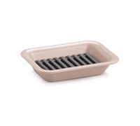 Zeal Draining Soap Dish, Melamine Soap Holder with Removable Silicone Rack, Self Draining Soap Tray for Bathroom, Kitchen & Utility Room (Rose Pink)