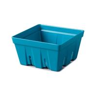 Zeal Fridge Storage Box for Fruits and Berries, Melamine Kitchen Storage Container - Wash and Serve Berry Colander Box, Large 15cm (Aqua)