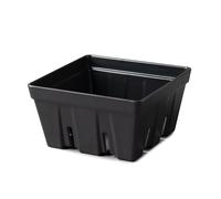 Zeal Fridge Storage Box for Fruits and Berries, Melamine Kitchen Storage Container - Wash and Serve Berry Colander Box, Large 15cm (Dark Grey)