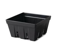 Zeal Fridge Storage Box for Fruits and Salad, Melamine Kitchen Storage Container - Wash and Serve Fruit & Salad Colander Box, Large 19cm (Dark Grey)