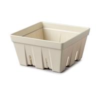Zeal Fridge Storage Box for Fruits and Salad, Melamine Kitchen Storage Container - Wash and Serve Fruit & Salad Colander Box, Large 19cm (Cream)