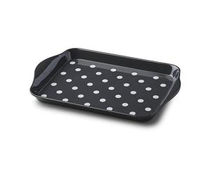 Zeal G200T Mini Serving Tray, Dotty Design 18cm x 14cm Dark Grey