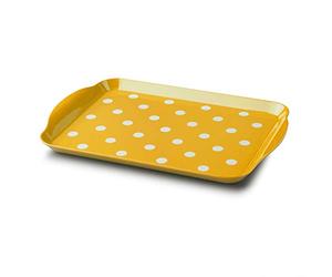 Zeal G201M Melamine Dotty Design Serving Tray (30x21cm), Mustard