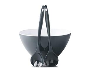 Zeal G217TSET Salad Bowl and Server Set-Dark Grey, Melamine
