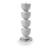 Zeal G277A Stack and Store Egg Cups/Holders, Set of 4 with Chrome Storage and Carry Stand, Melamine, French Grey
