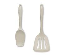 Zeal JSET12C Non-Stick Silicone Large Spatula Spoon & Turner 2-Piece Set-Cream