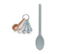 Zeal JSET13B Non-Stick Silicone Cooks Measuring Spoon 2-Piece Set, Duck Egg Blue/Neutral Mix