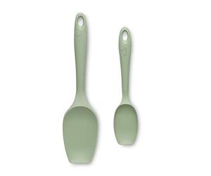 Zeal JSET1G Non-Stick Silicone Large & Small Spatula Spoon-Sage Green