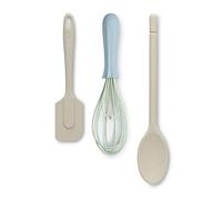 Zeal JSET28C Non-Stick Silicone Cooks Spoon, Whisk & Spatula 3-Piece Set-Cream