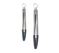 Zeal JSET2T Non-Stick Silicone Large & Small Cook’s Tongs Set-Dark Grey