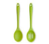Zeal JSET6L Non-Stick Silicone Slotted Cooks Spoon 2-Piece Set-Lime