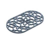 Zeal Large Silicone Trivet Mat Kitchen Worktop Protector for Hot Pots & Pans (32 x 18 cm) - Heat Resistant Non-Slip Oval Trivet (Provence Blue)