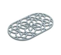 Zeal Large Silicone Trivet Mat Kitchen Worktop Protector for Hot Pots & Pans (32 x 18 cm) - Heat Resistant Non-Slip Oval Trivet (Duck Egg Blue)