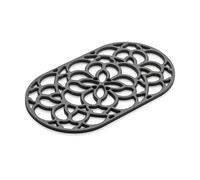 Zeal Large Silicone Trivet Mat Kitchen Worktop Protector for Hot Pots & Pans (32 x 18 cm) - Heat Resistant Non-Slip Oval Trivet (Black)