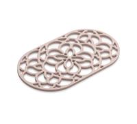 Zeal Large Silicone Trivet Mat Kitchen Worktop Protector for Hot Pots & Pans (32 x 18 cm) - Heat Resistant Non-Slip Oval Trivet (Rose Pink)