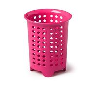 Zeal Melamine Cutlery Drainer Utensil Pot, Kitchen Sink Cutlery Organiser Drying Rack/Storage Sink Cady, Neon Pink