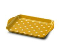 Zeal Melamine Dotty Design Serving Tray (18x14cm),Mustard