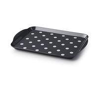 Zeal Melamine Food Serving Tray with Handles and Lipped Edges, Dotty Polka Dot Serving Lap Tray 30 x 21cm, Dary Grey