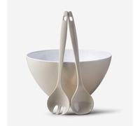 Zeal Melamine Salad Bowl & Servers Set in Cream Zeal Cream