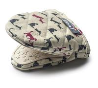 Zeal Mini Mitt/Pot Holder, Cat/Cream, Size S/14 x 13 cm