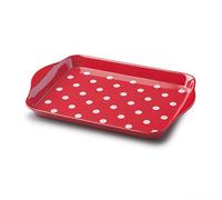 Zeal Mini Serving Tray, Dotty Design 18cm x 14cm Red