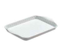 Zeal Mini Serving Tray, Small Melamine Tea & Coffee Tray, Gingham Pattern Snack & Drinks Tray with Raised Handles, BPA Free, 18 x 14cm (Duck Egg Blue)