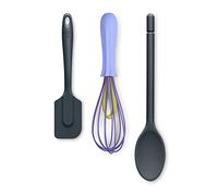 Zeal Non-Stick Silicone Cooks Spoon, Whisk & Spatula 3-Piece Set - Dark Grey