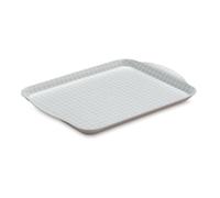 Zeal Serving Tray, Small Melamine Snack, Tea & Coffee Tray, Gingham Design with Raised Handles, BPA Free, 27 x 21cm, Duck Egg Blue