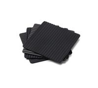 Zeal Silicone Coasters - Set of 4 Non-Slip, Water-Resistant Drink Mats for Coffee, Tea, Beer - Durable Bar Coasters, 10cm (Black)