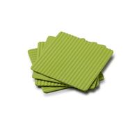 Zeal Silicone Coasters - Set of 4 Non-Slip, Water-Resistant Drink Mats for Coffee, Tea, Beer - Durable Bar Coasters, 10cm (Neon Lime)
