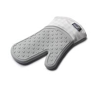 Zeal Silicone Heavy Duty Single Oven Mitt Glove Gingham, French Grey (29 cm Long)