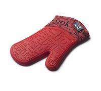 Zeal Silicone Heavy Duty Single Oven Mitt Glove, Red (29 cm Long) - Script