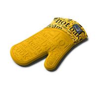 Zeal Silicone Heavy Duty Single Oven Mitt Glove Script-Mustard