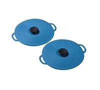 Zeal Silicone Keep Fresh Storage Airtight Seal Mini Lid Reusable Eco-Friendly Classic Design Set of 2 Aqua (10cm/4")