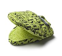 Zeal Silicone Pot Holder Mini Oven Mitt - Mitt for Air Fryer with Hot Print Design and Comfortable Quilted Cotton Inner - Heat and Water Resistant, Lime Green