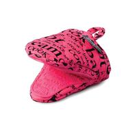 Zeal Silicone Pot Holder Mini Oven Mitt - Mitt for Air Fryer with Hot Print Design and Comfortable Quilted Cotton Inner - Heat and Water Resistant, Neon Pink