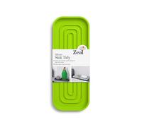Zeal Silicone Sink Tray - Soap and Sponge Holder for Kitchen or Bathroom Sink, Non-Slip Silicone Organiser (Neon Lime)