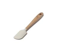Zeal Silicone Spatula with Ash Wooden Handle - 19cm Non-Scratch, Heat-Resistant Cooking & Baking Spatula for Mixing, Scraping & Folding (Cream)