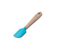 Zeal Silicone Spatula with Ash Wooden Handle - 19cm Non-Scratch, Heat-Resistant Cooking & Baking Spatula for Mixing, Scraping & Folding (Aqua Blue)
