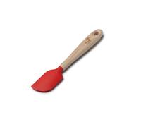 Zeal Silicone Spatula with Ash Wooden Handle - 19cm Non-Scratch, Heat-Resistant Cooking & Baking Spatula for Mixing, Scraping & Folding (Red)